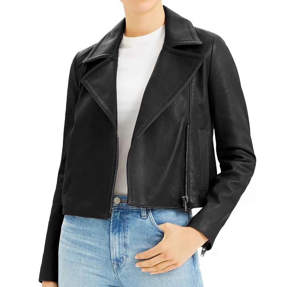 NWOT Theory Leather Moto Jacket in Black